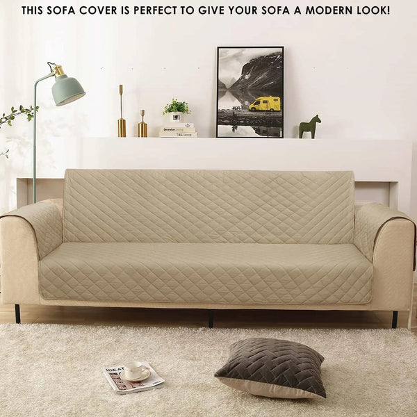 100% Waterproof Quilted Sofa Cover Sand