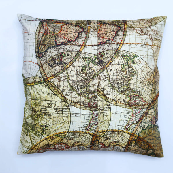 World Globe Zip Cushion Cover