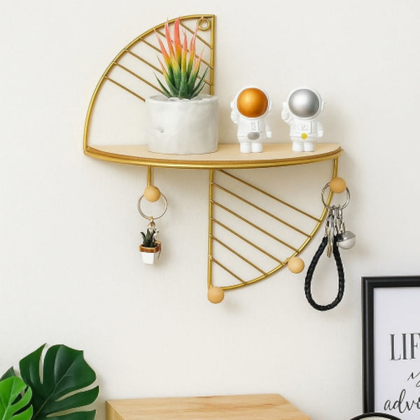 The Evergreen Golden Arc Metal Wall Shelf