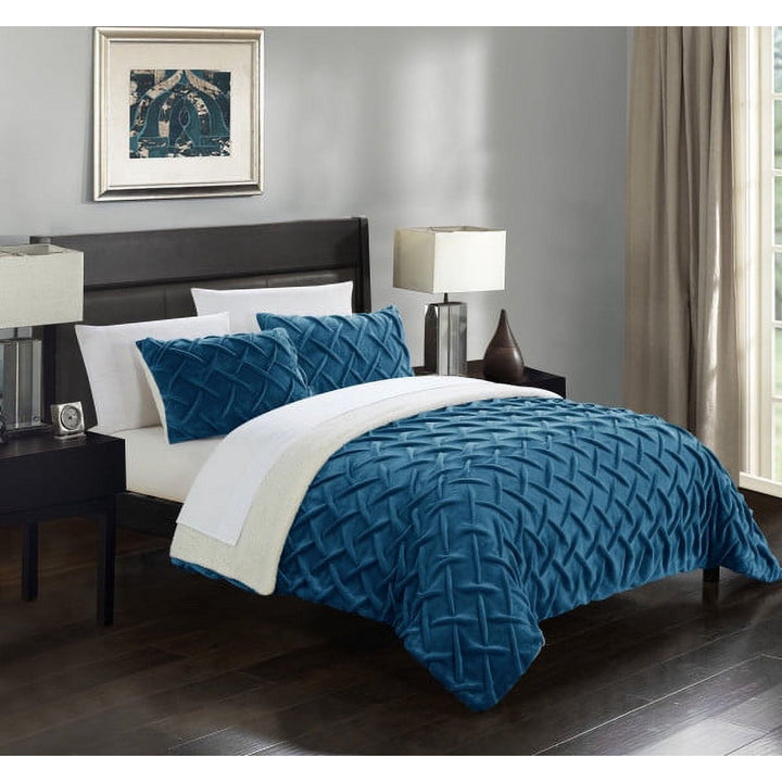 3 Piece Ultra Plush Pinch Pleat Comforter Set - The Thready