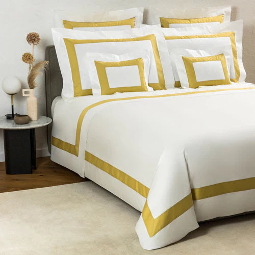 Luxury Lines Satin Ribbon Duvet Set Golden