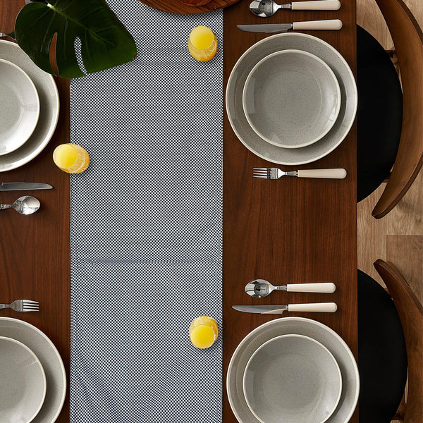 Black & White Check Style Table Runner