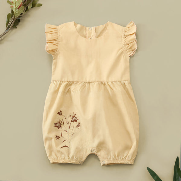 Beige Blooms Baby Summer Romper