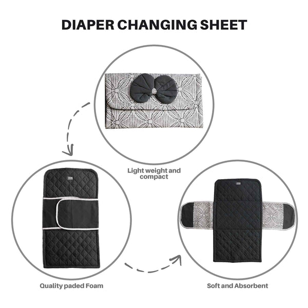 Black & White Baby Diaper Changing Sheet