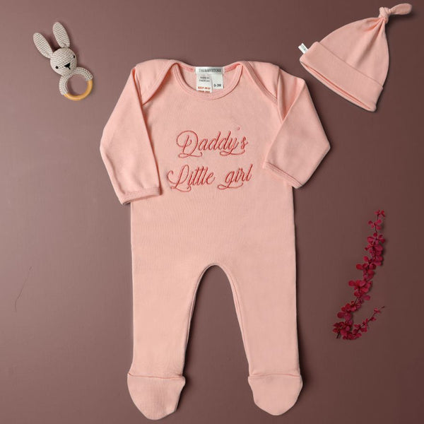 Daddy's Little Girl Embroidered Romper Set