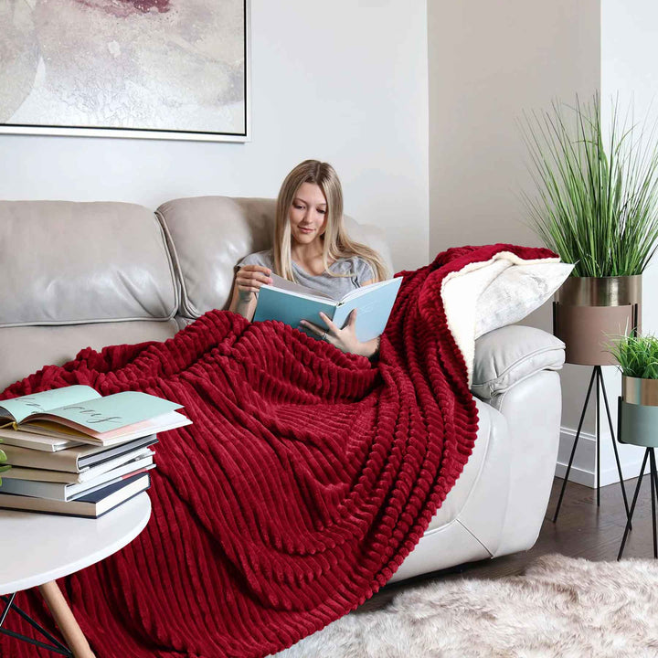 all seasons lines embossed sherpa ac blanket
