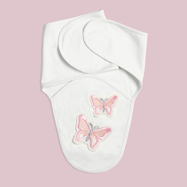 Embroidered Butterfly Baby Swaddle