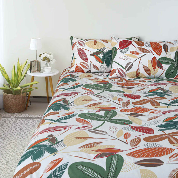 Fall Leaves Printed Bedsheet