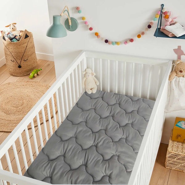 Baby Mattress Topper Fitted Grey