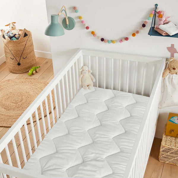 Baby Mattress Topper Fitted White