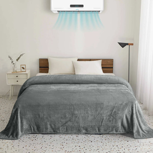 Supersoft 310 gsm Snuggly AC Fleece Blanket Grey