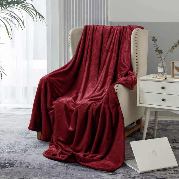 Supersoft 310 gsm Snuggly AC Fleece Blanket Maroon