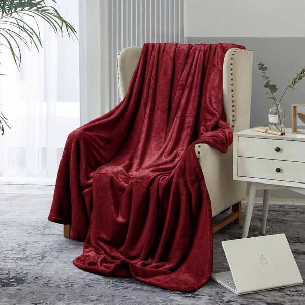 Supersoft 310 gsm Snuggly AC Fleece Blanket Maroon