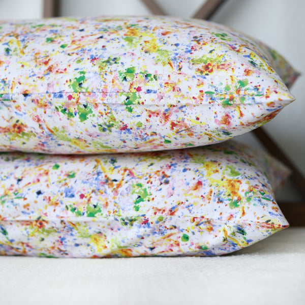 Graffiti White Pure Cotton Pillow Covers