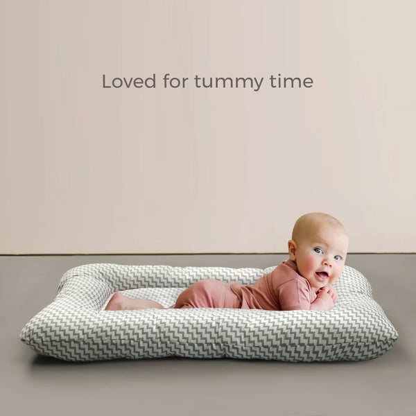 Grey ZigZag Baby Snuggle Mattress