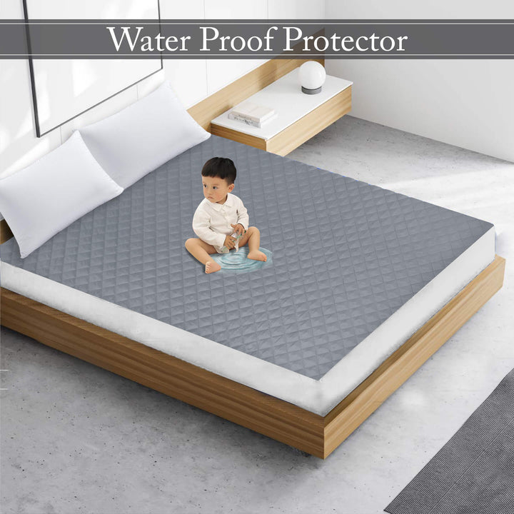 waterproof quilted mattress protectors fitted grey