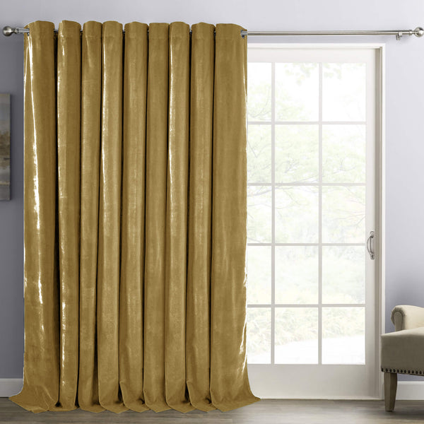 Ultrasoft & Fine Grommet Top Velvet Curtain Panels Gold