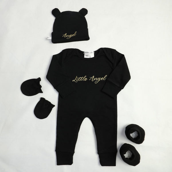embroidered little angel baby bundles