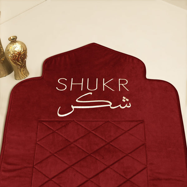 Luxury Bridal Shukar Velvet Embroidered Padded Prayer Mat/Jaye Namaz