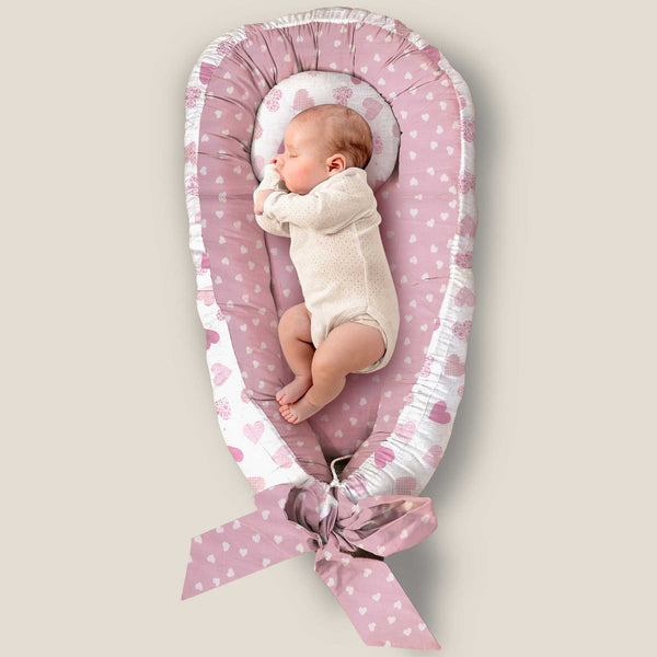 Pink Hearts Baby Snuggle Bed