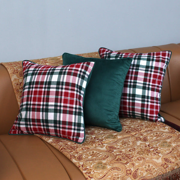 Lush Velvet Plaid Cushion Cover Set (Bundle of 3)