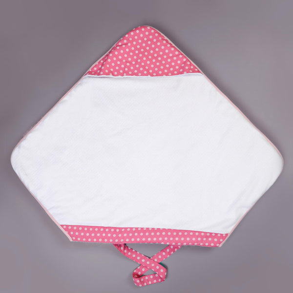 Pink Polka Dots Baby Towel With Neck Strap