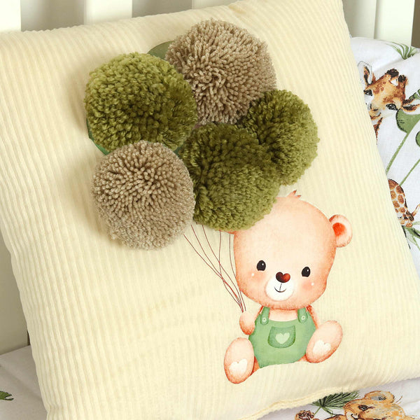 Pom-pom Teddy Puff Baby Cushion