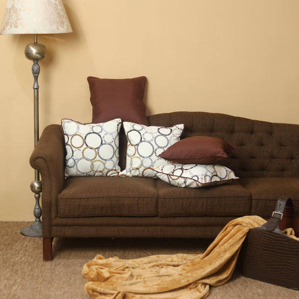 Beige Rings Cushion Cover Set (Bundle of 5)