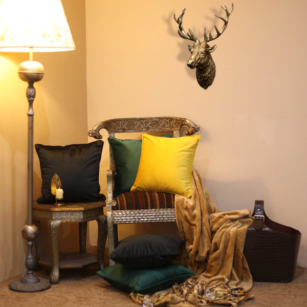 Lush Velvet Solid Color Cushion Cover Set (Bundle of 5)