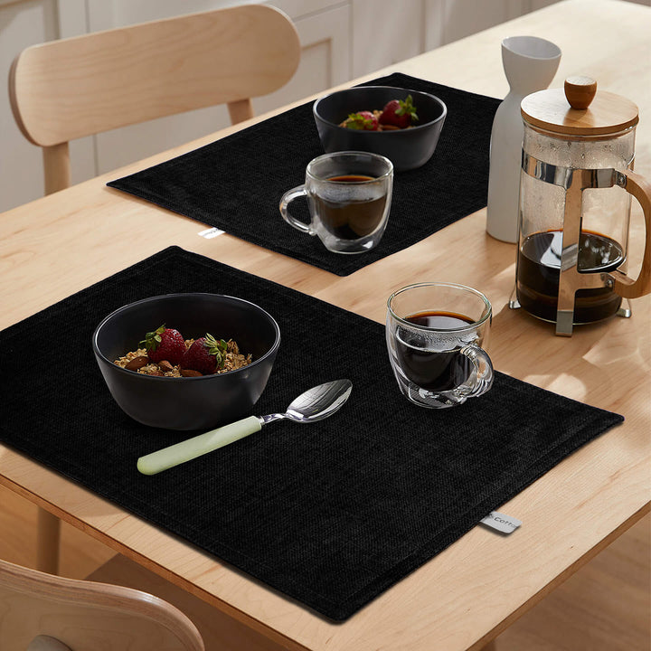 textured black style placemat