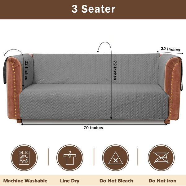ultrasonic quilted sofa cover set grey