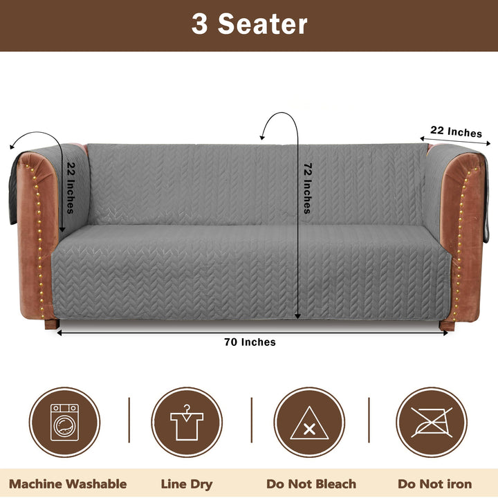 ultrasonic quilted sofa cover set grey