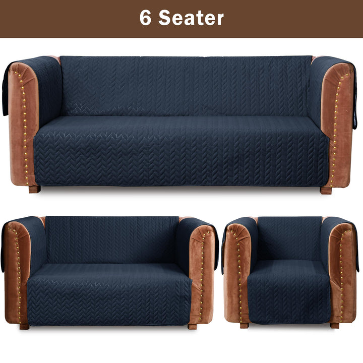 ultrasonic quilted sofa cover set navy
