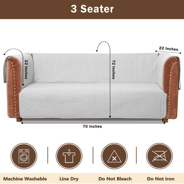 ultrasonic quilted sofa cover set silver