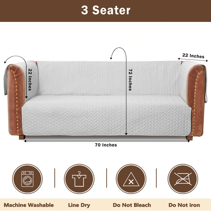 ultrasonic quilted sofa cover set silver