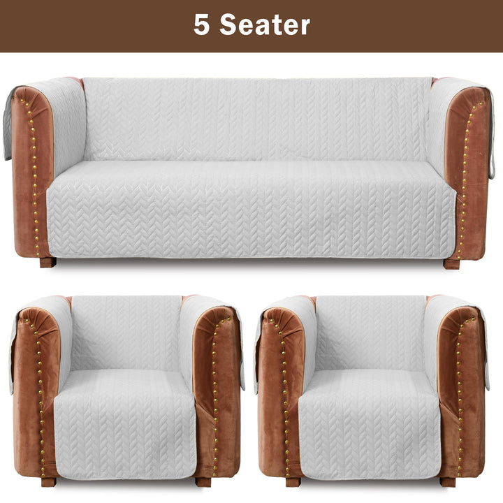 ultrasonic quilted sofa cover set silver