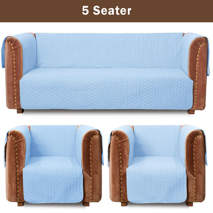ultrasonic quilted sofa cover set sky