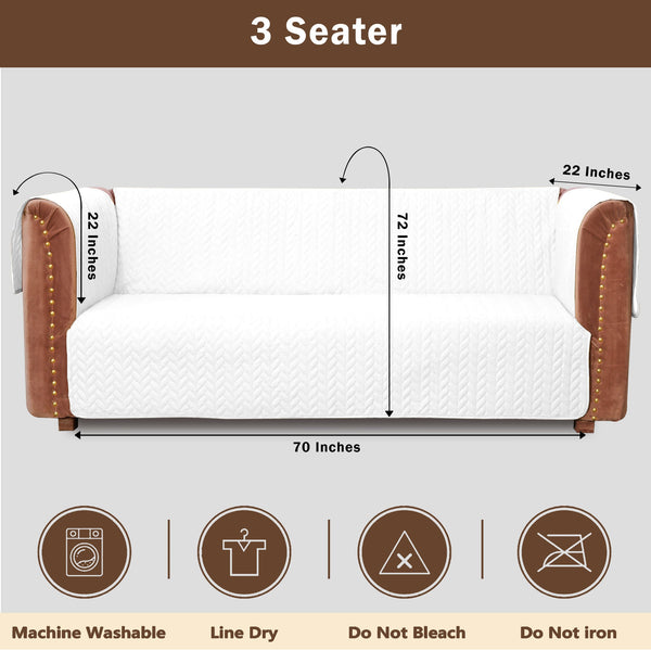 copy of ultrasonic quilted sofa cover set white