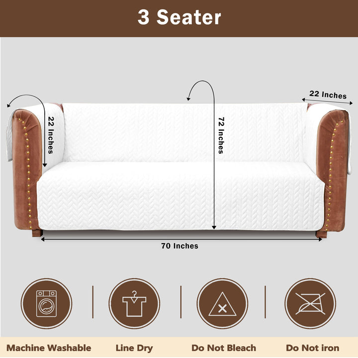 copy of ultrasonic quilted sofa cover set white