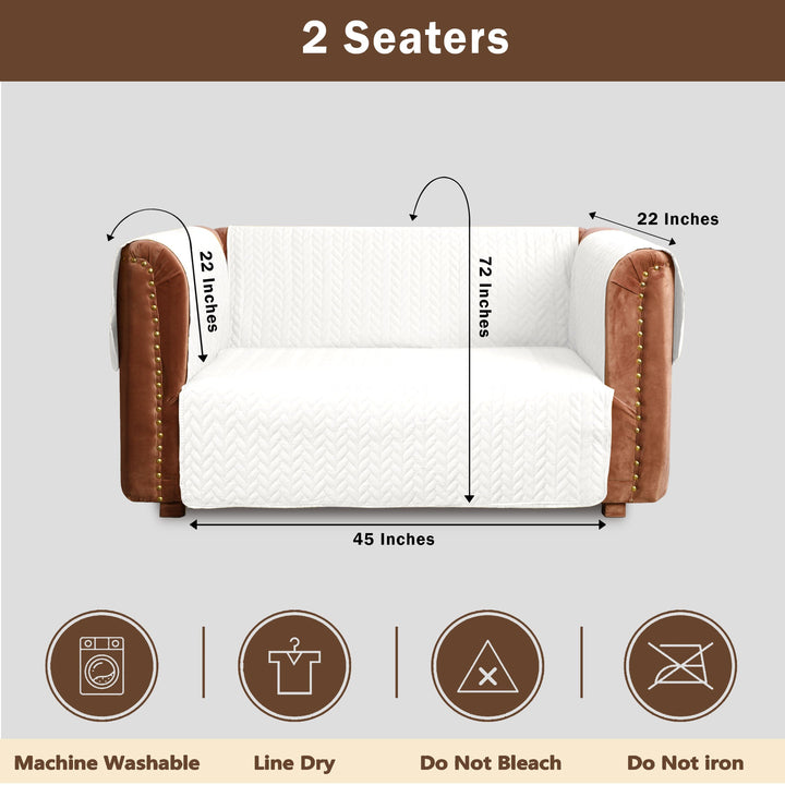 copy of ultrasonic quilted sofa cover set white