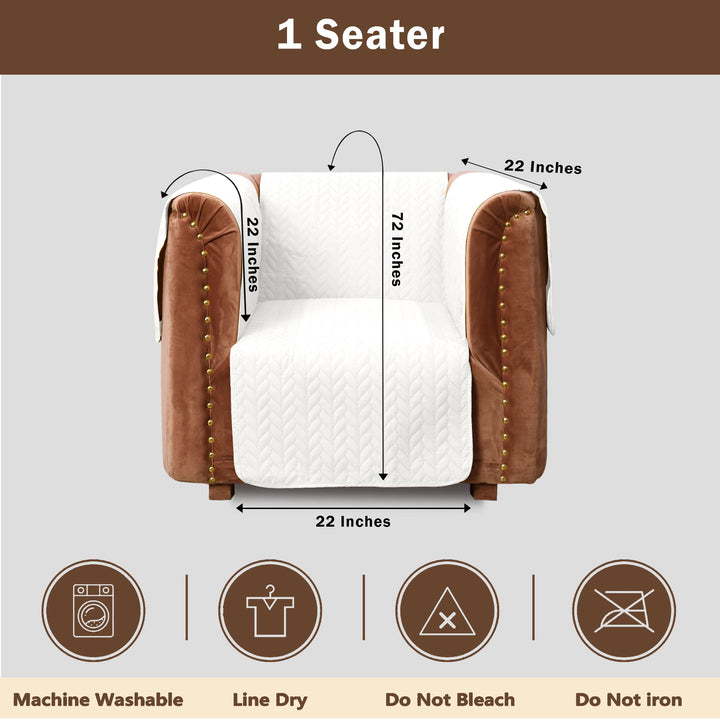 copy of ultrasonic quilted sofa cover set white