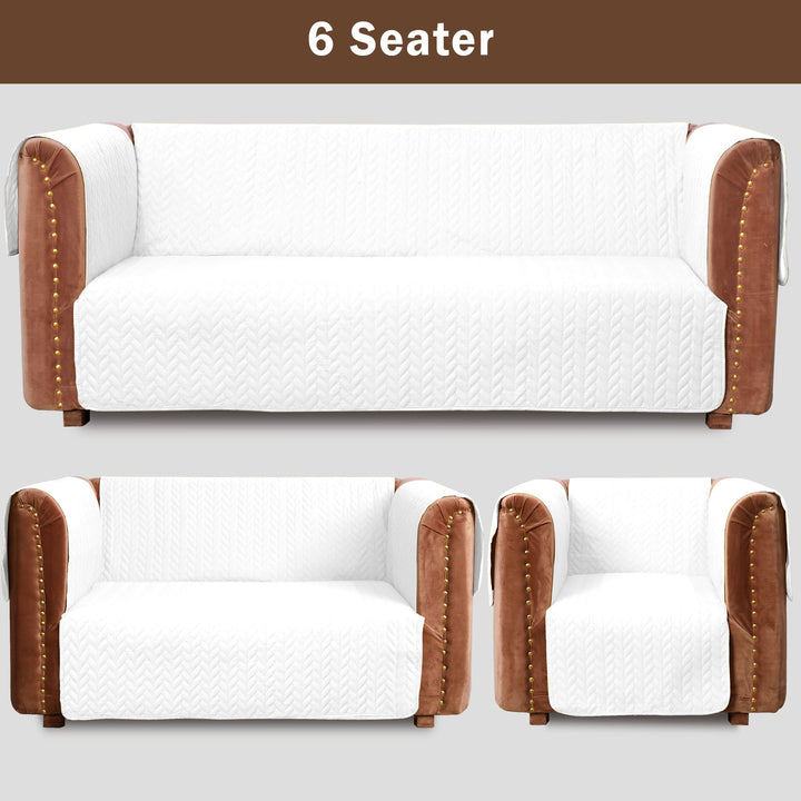 copy of ultrasonic quilted sofa cover set white