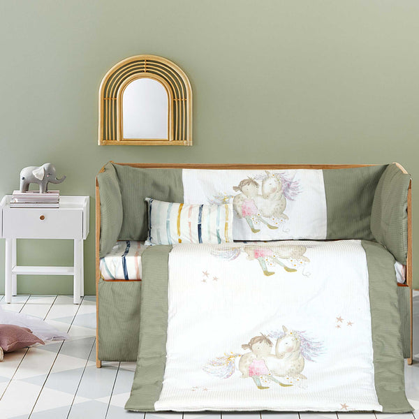 Unicorn Waffle Baby Cot Set