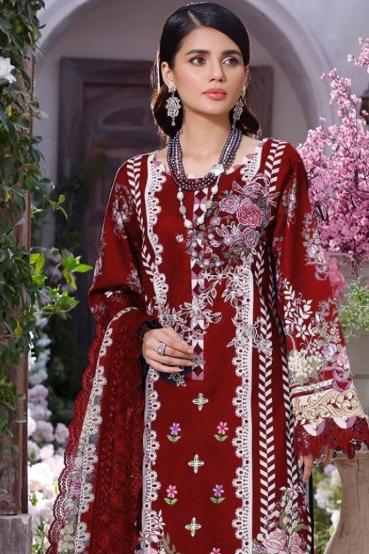 3 Piece Printed Premium Lawn Embroidered