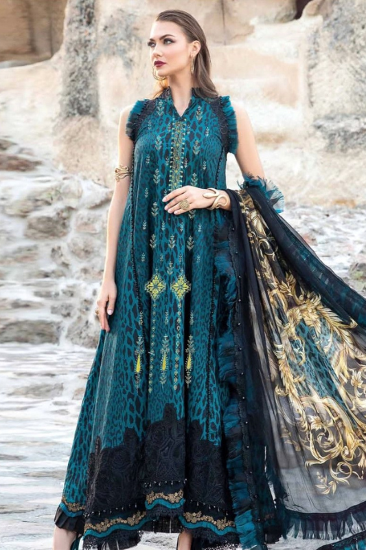 3 Piece Lawn Printed Embroidered Dress