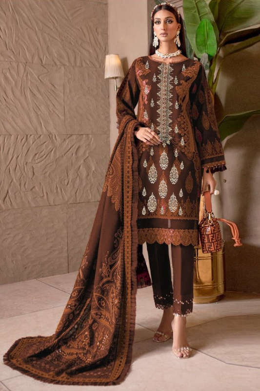 3 Piece Lawn Printed Embroidered Dress