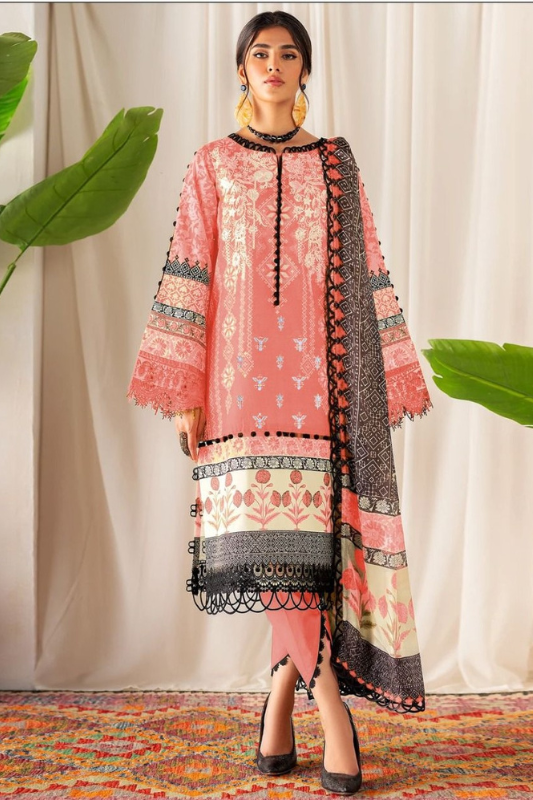 3 Piece Lawn Embroidered Dress