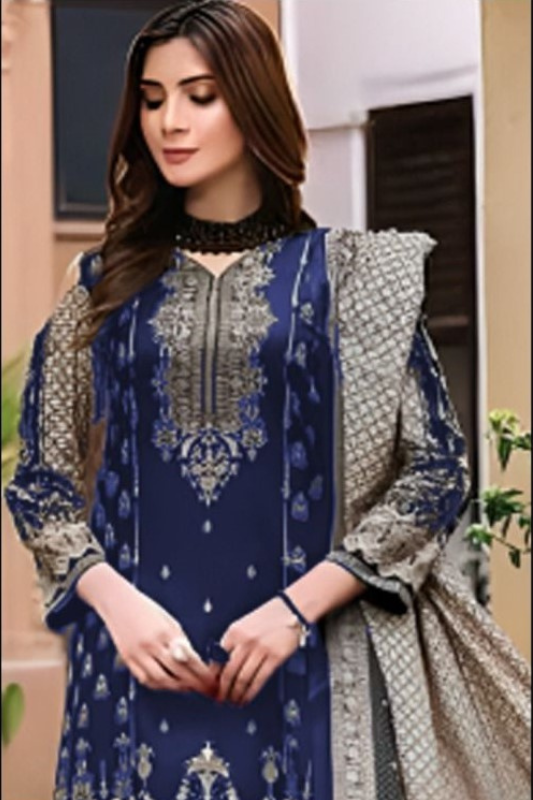 3 Piece Printed Premium Lawn Embroidered