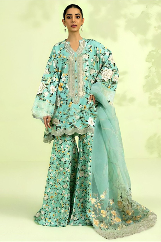 3 Piece Lawn Embroidered Dress