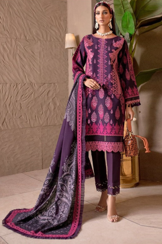 3 Piece Lawn Printed Embroidered Dress